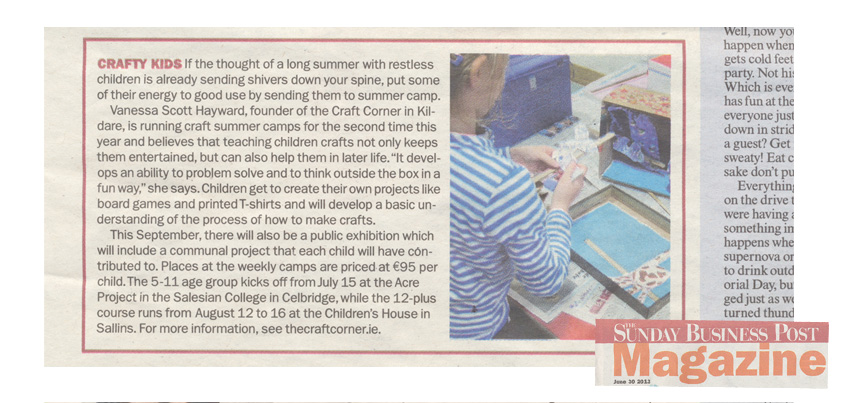 sunday business post article on the craft corner