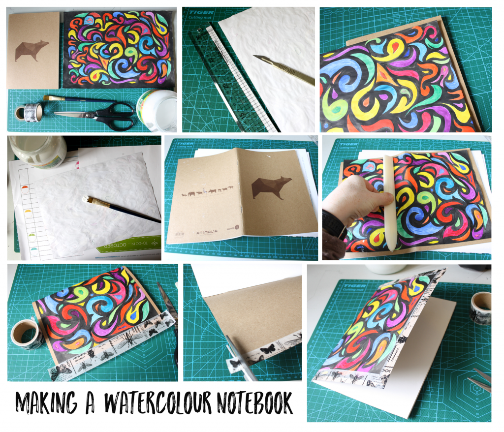 making a watercolour notebook with the craft corner