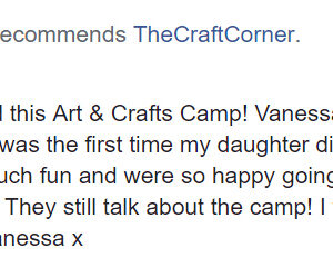 I would highly recommend this Art & Crafts Camp! Vanessa is just amazing and my kids absolutely loved it!#