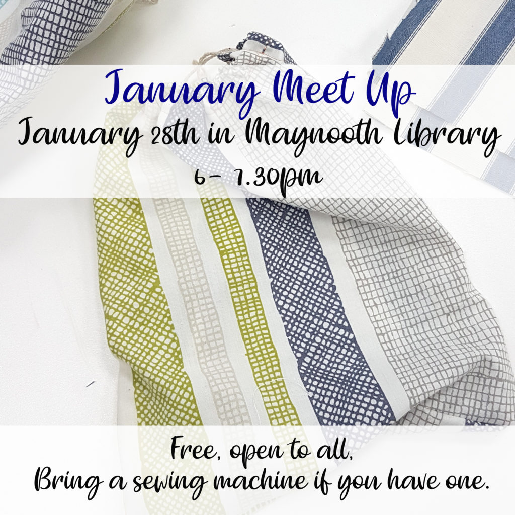 january 2020 meet up for reusa bag making group in maynooth library
