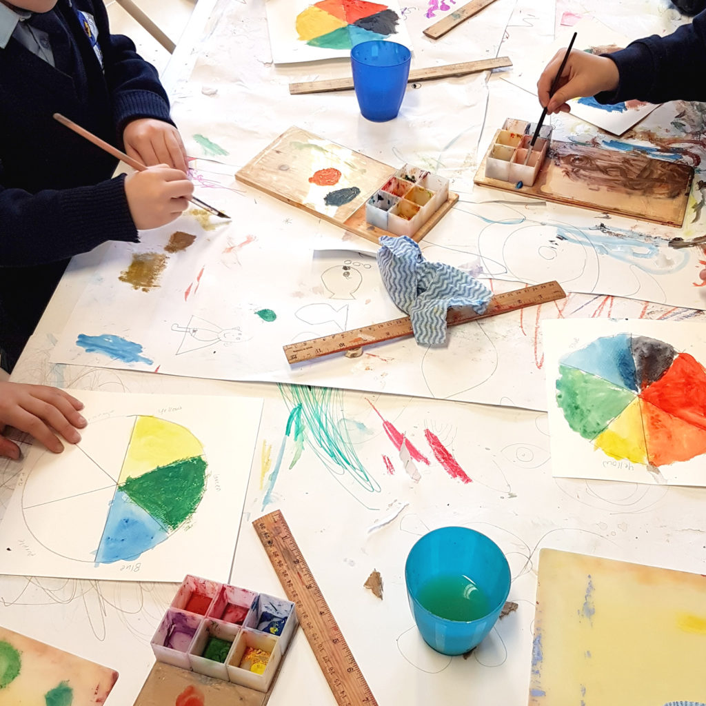 colour study lesson in art class with the craft corner