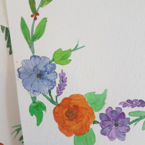painting watercolour flowers online art class