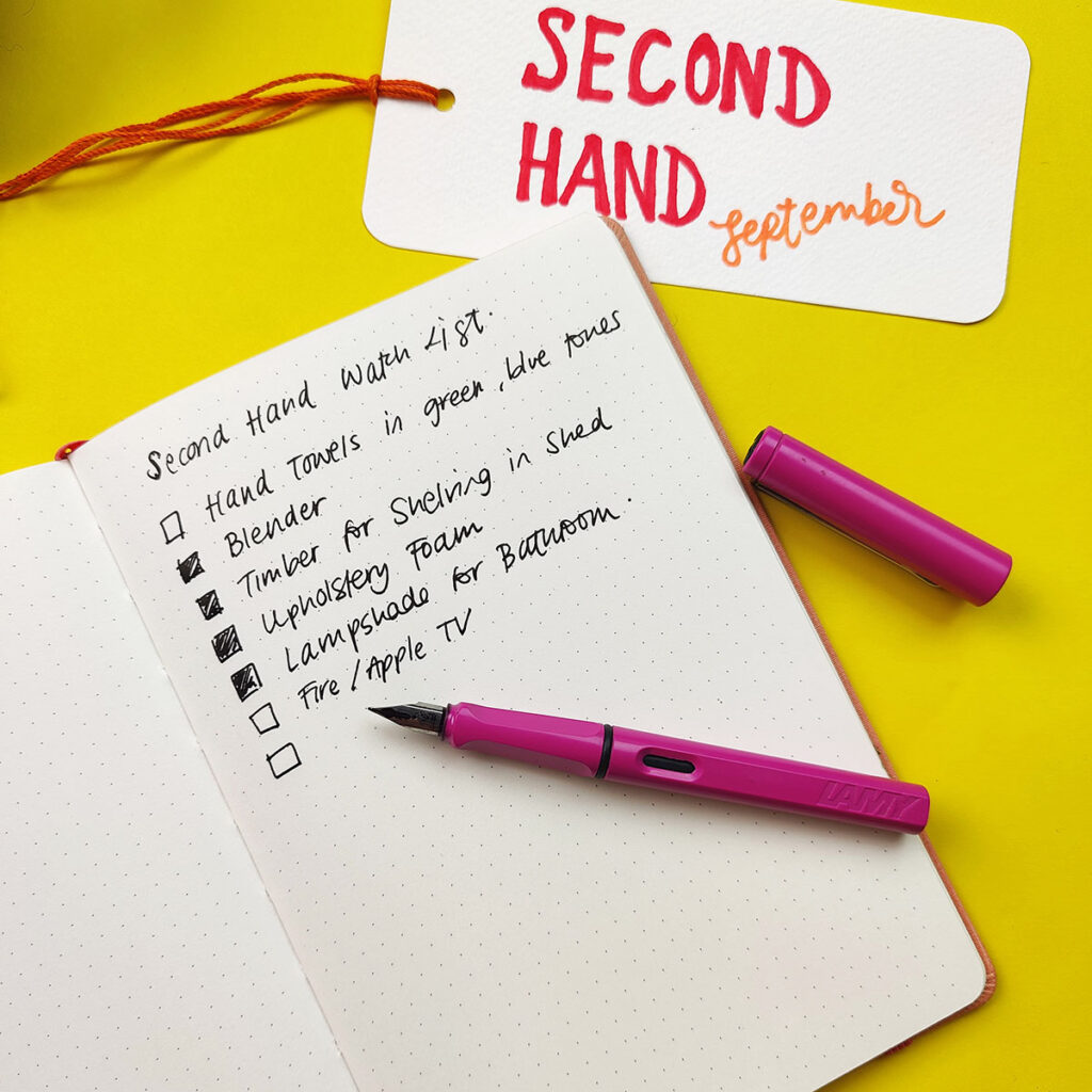 make a list of what you need to buy second hand