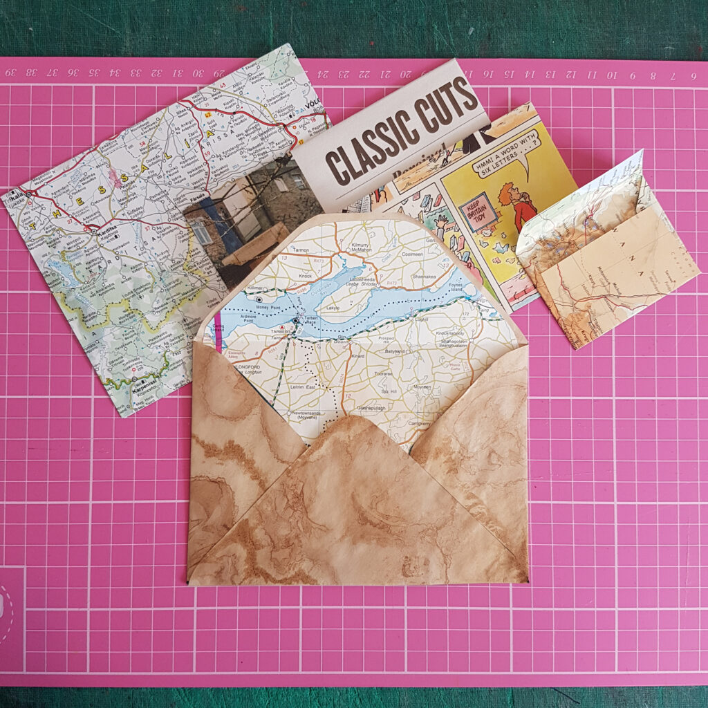 make your own envelopes from your tea stained paper 
