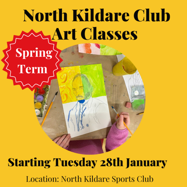 Spring term of after school art classes in North Kildare Sports Club