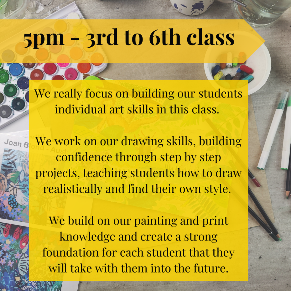 advanced 5pm art class in maynooth kilcock on tuesdays