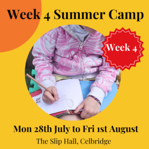 Celbridge summer art camp July 2025 with the craft corner in the slip hall co kildare