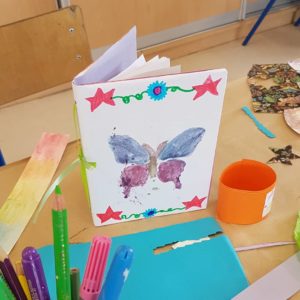 butterfly notebook made by one of our students