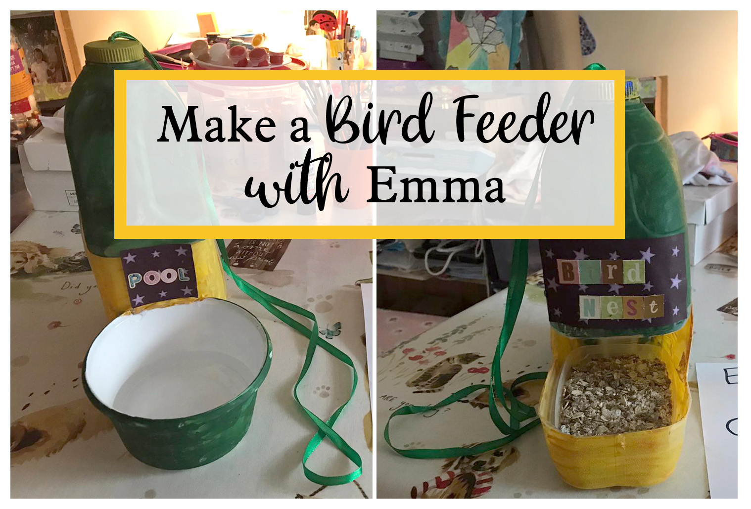 make a bird feeder with Emma guest presenting on The Craft Corner