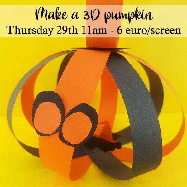 Live online halloween workshop learn to make a 3d paper pumpkin