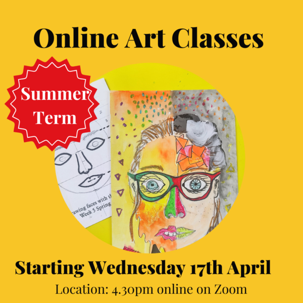 online art classes taught live every week with the craft corner