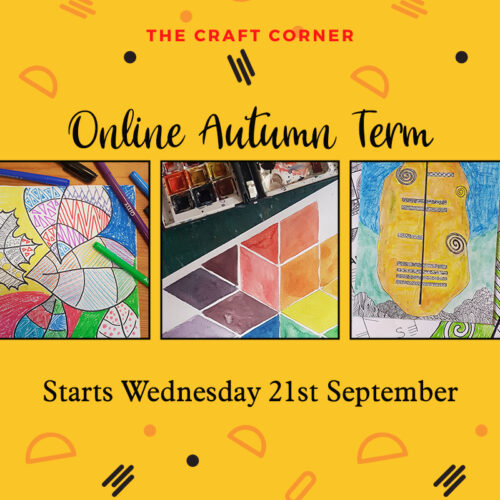 weekly online art classes with the craft corner