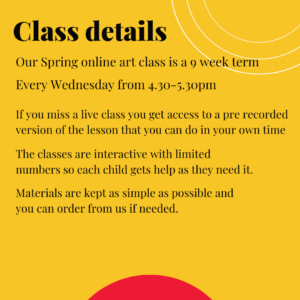 spring term of online art classes for children