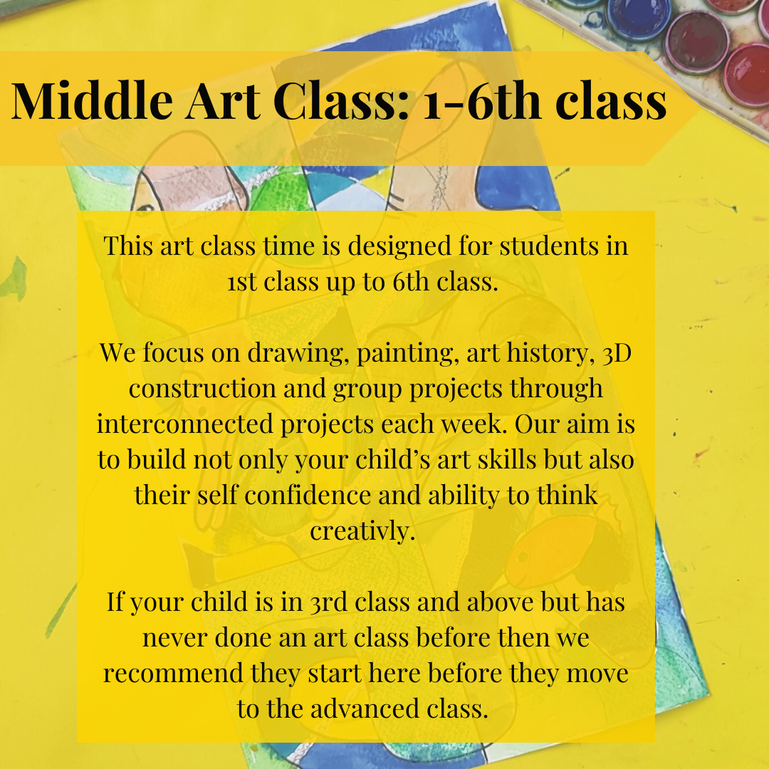 after school art class in maynooth for children in primary school