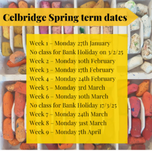 spring term class dates in Celbridge visual